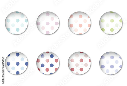 フレーム素材　水玉模様のガラス玉のセット