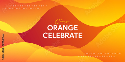 Abstract colorful orange curve background