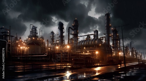 Big industry with gloomy weather