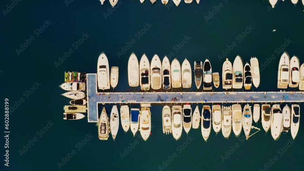 Many Moored Yachts. Wonderful View From Above Of Sea. Top View. Many Moored Yachts. Wonderful View From Above Of Sea. Top View.