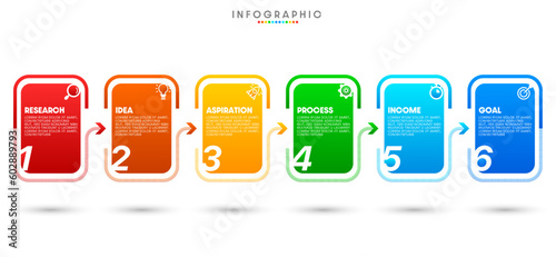 Business concept with infographic design 6 options.