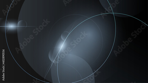 Simple transparent rounded shape on black banner background