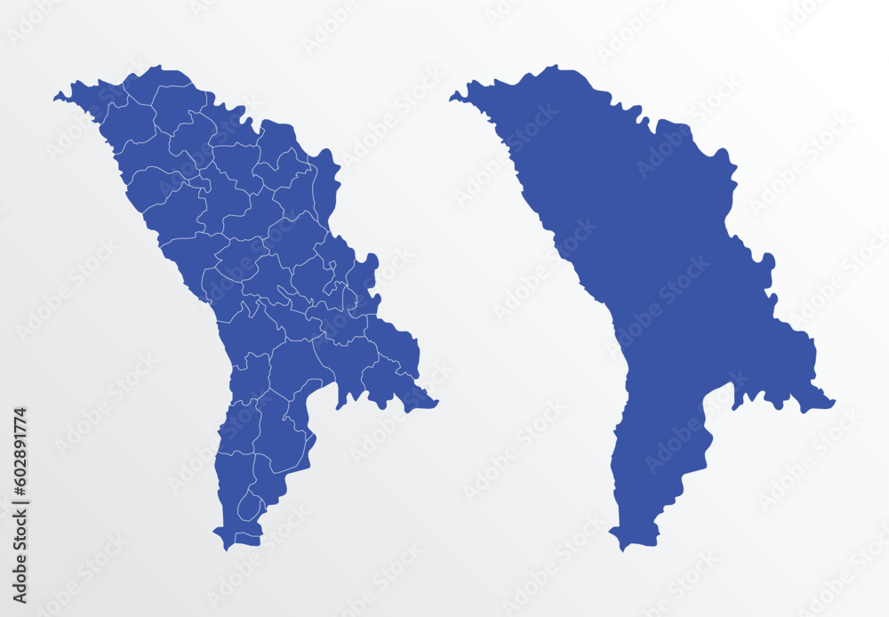 Moldova map vector illustration. blue color on white background