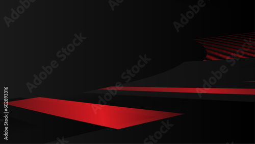 Abstract red stripe and lines on dark design futuristic background