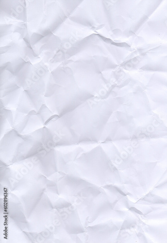 White Crumpled Paper Background Texture