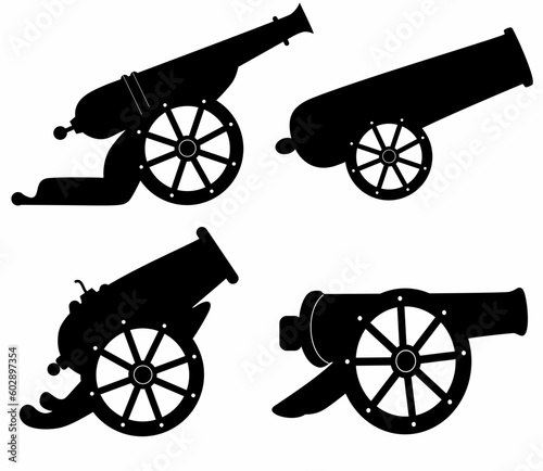 cannon icon silhouette design template vector isolated illustration