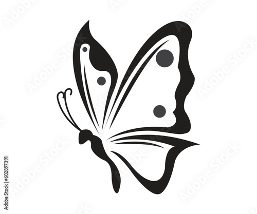 Butterfly simple conceptual logo design vector template