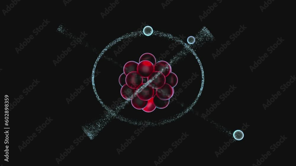 3D animation of an atomic structure isolated on black with luma matte
