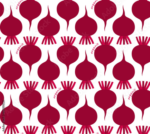 Seamless pattern with Beetroot. Vector illustration.