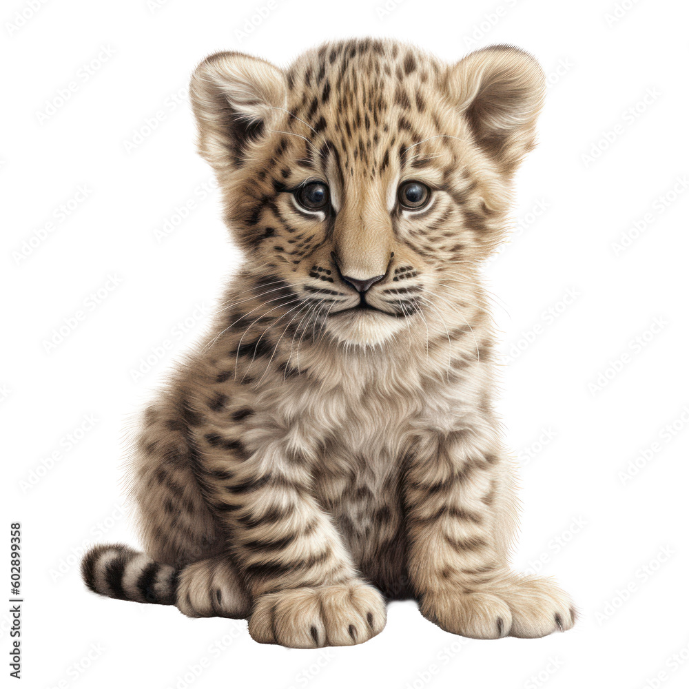 Uroczy mały gepard, Ilustracja bez tła, png, wygenerowane przez AI Uroczy mały gepard, Ilustracja bez tła, png, wygenerowane przez AI