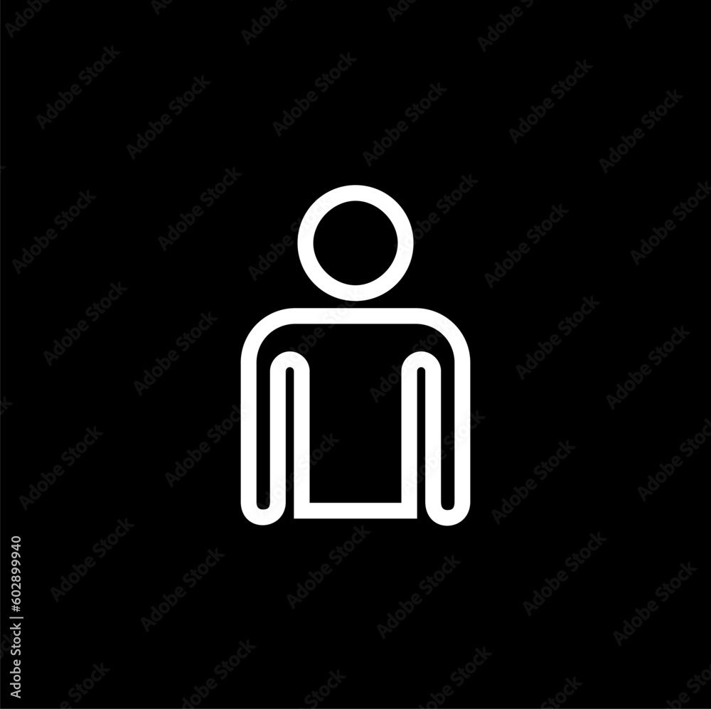 User icon isolated on black background. User icon isolated on black background.