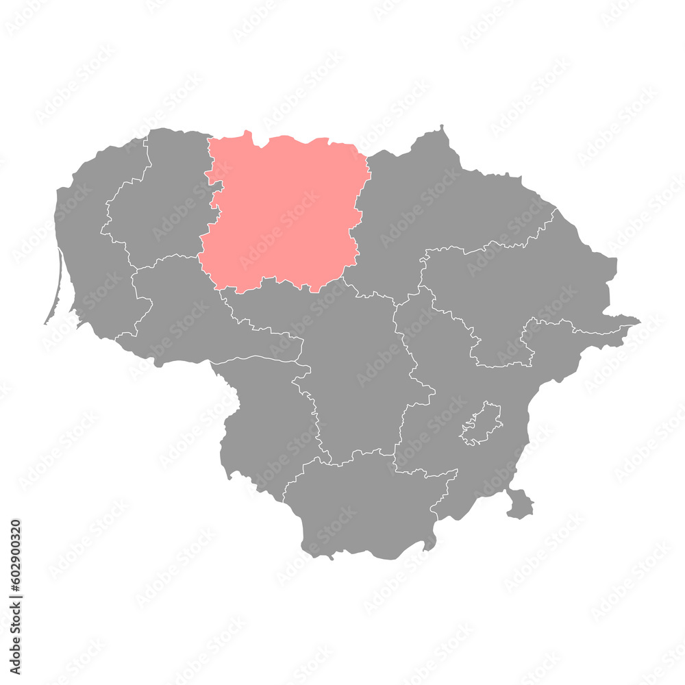 Siauliai county map, administrative division of Lithuania. Vector illustration. Siauliai county map, administrative division of Lithuania. Vector illustration.