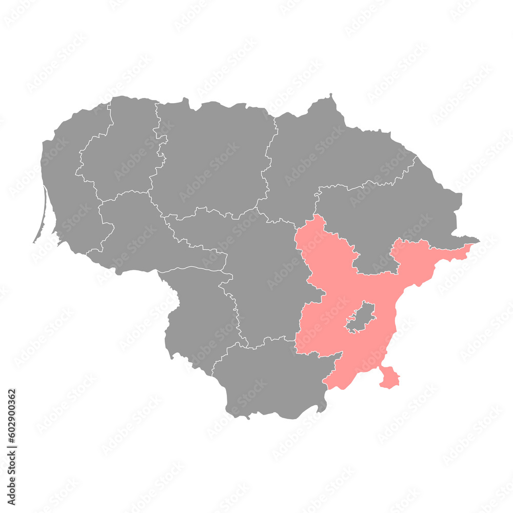 Obraz premium Vilnius county map, administrative division of Lithuania. Vector illustration.