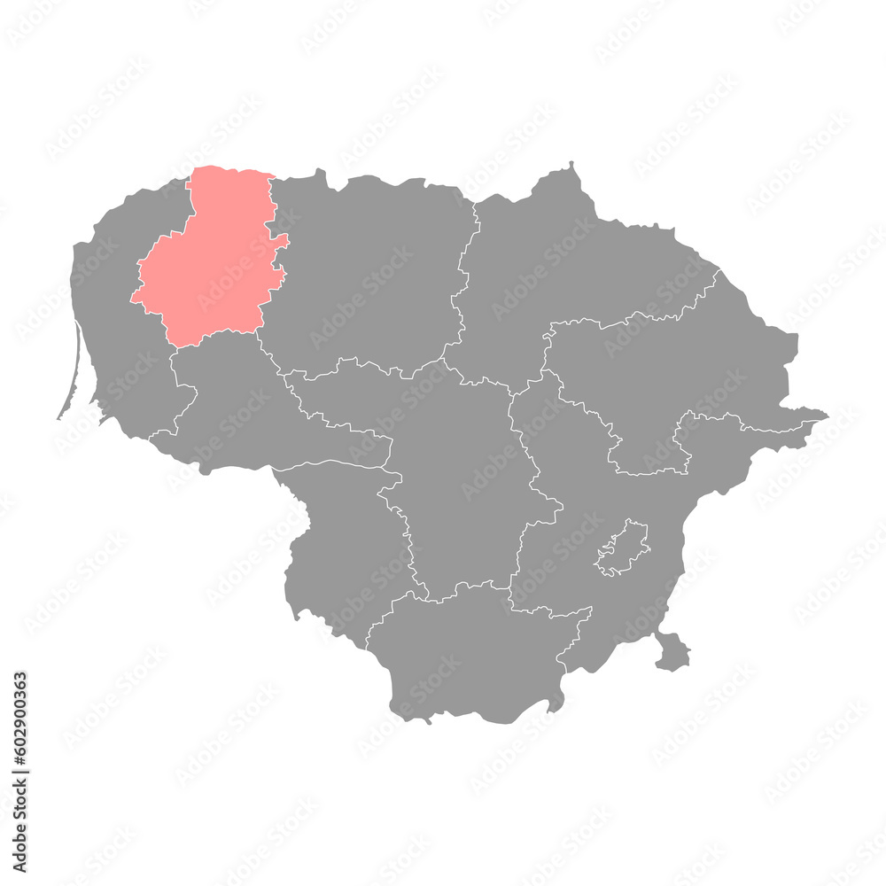 Telaiai county map, administrative division of Lithuania. Vector illustration.