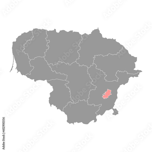 Vilnius map, administrative division of Lithuania. Vector illustration.