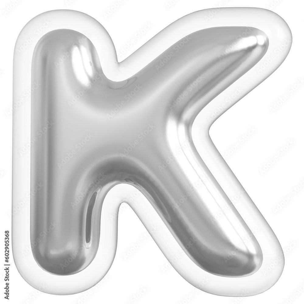Alphabet Letter K Silver 3d font Alphabet Letter K Silver 3d font