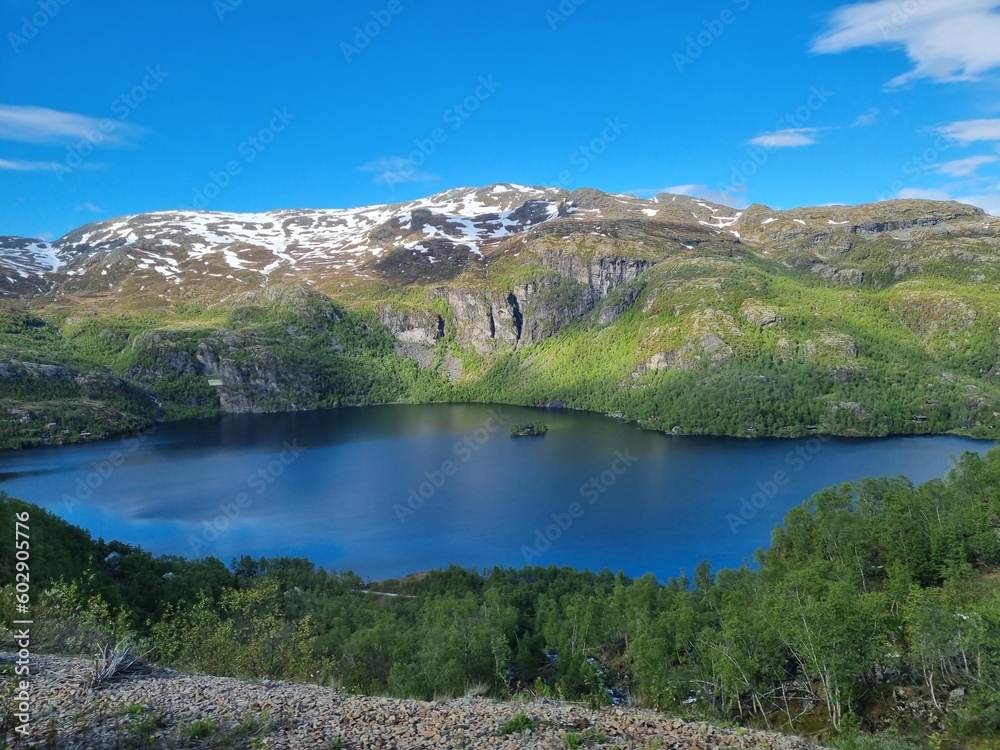 Norway lake with clear sky