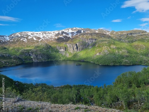 Norway lake with clear sky