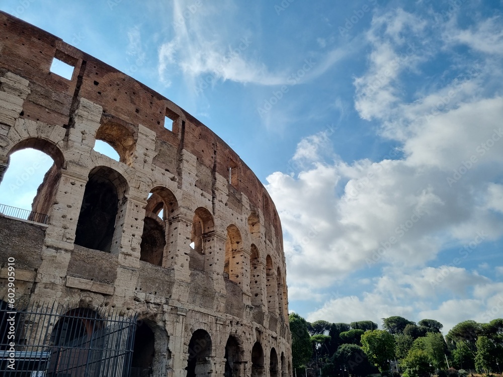 Colosseum with scenic sky in Rome, Italy