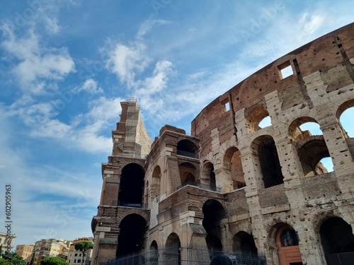 Colosseum with scenic sky in Rome, Italy