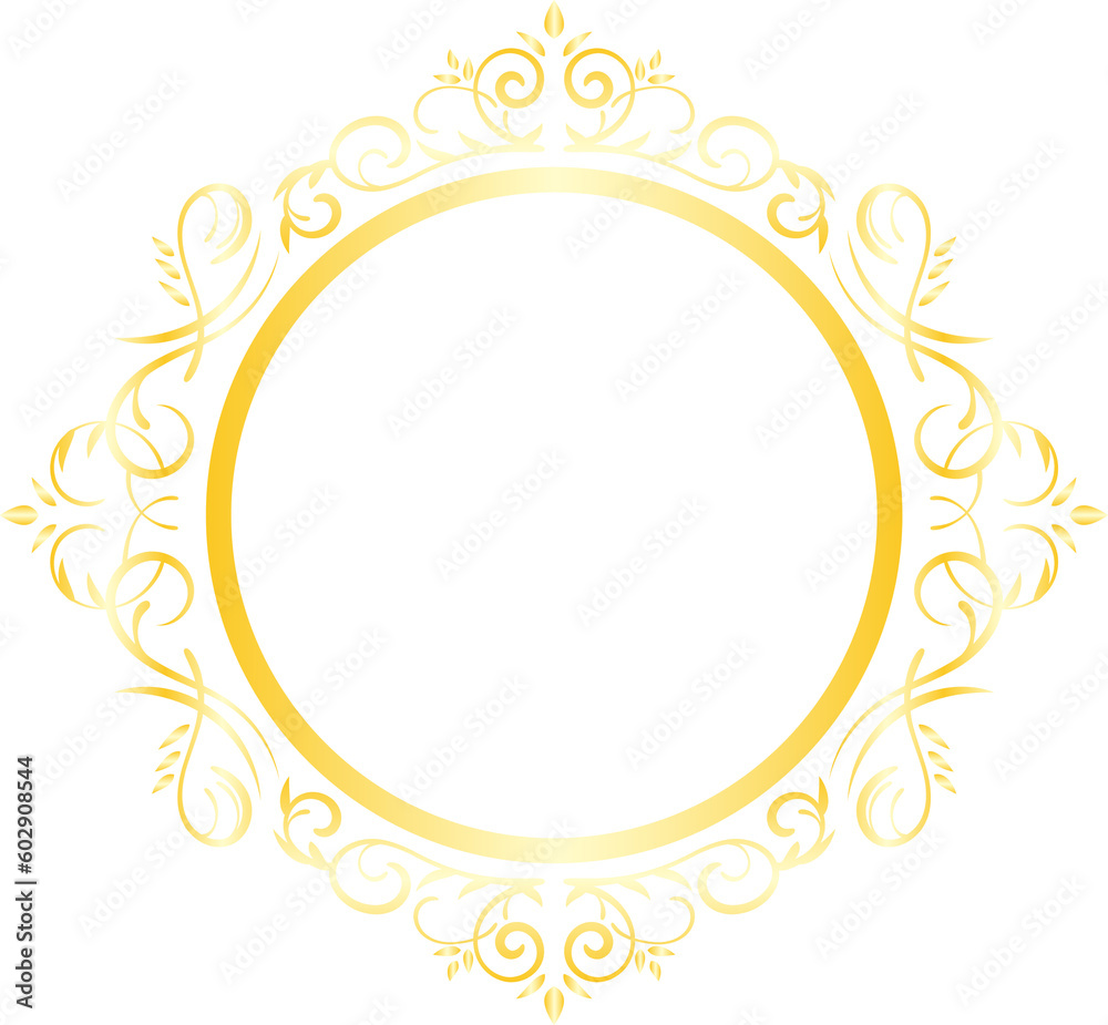 Decorative Golden Circle Frame