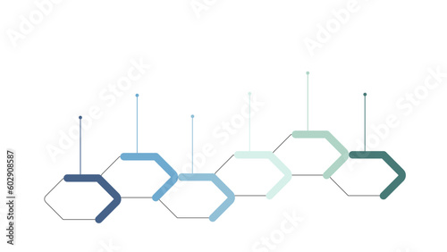 Blank company milestones timeline infographic template with pointer as vector can be used for workflow layout, diagram, annual report, web design. Business concept with 6 options, steps or processes.