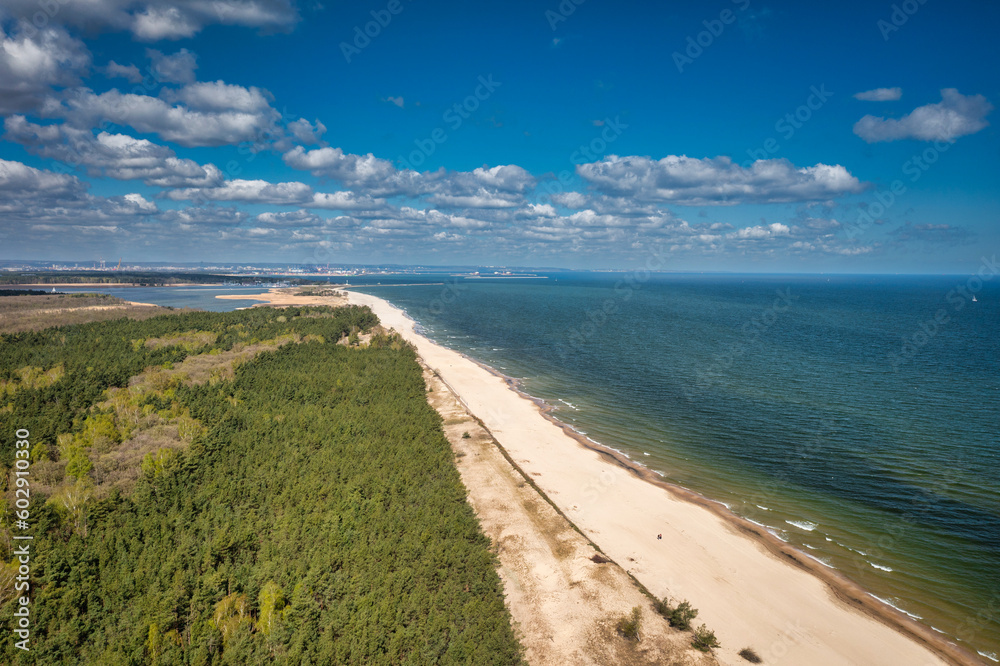 Beautiful scenery of Baltic Sea beach in Sobieszewo, Poland Beautiful scenery of Baltic Sea beach in Sobieszewo, Poland
