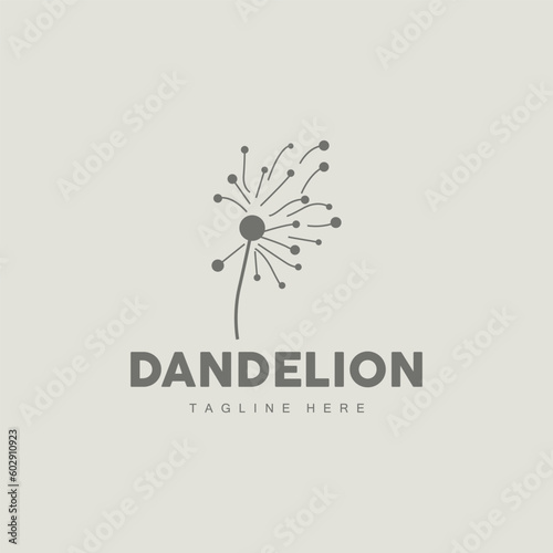 Dandelion Logo  Vector Plant Dandelion flower  Design Icon Template