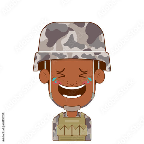 soldier laughing face cartoon cute