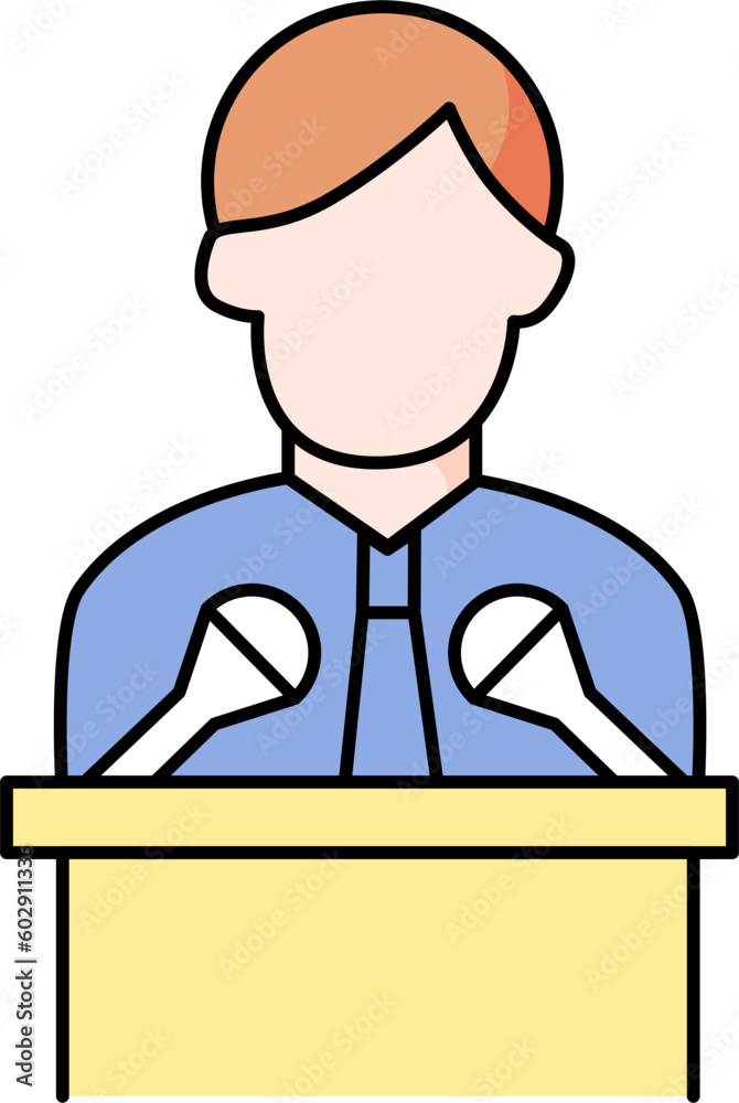 Icon of a candidate's speech during campaigning for elections Icon of a candidate's speech during campaigning for elections