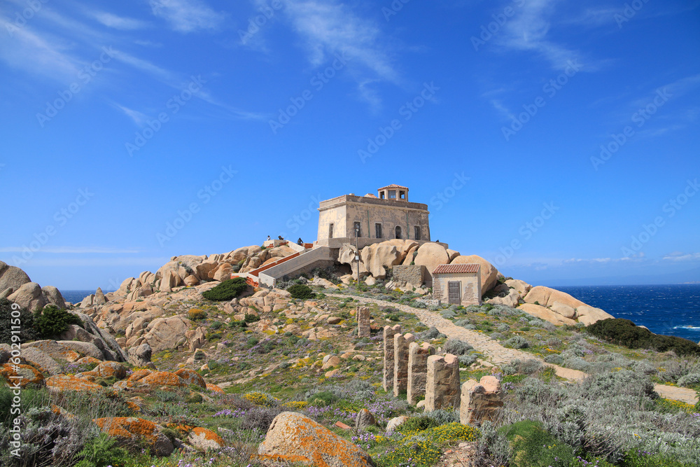 Old Lighthouse of Capo Testa (Faro di Capo Testa) at Sardinia