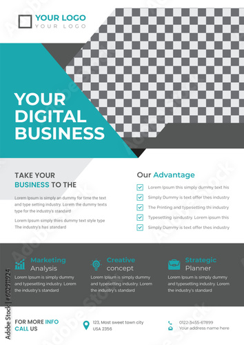 Professional clear and minimal creative corporate business flyer design template