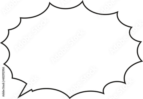 トゲトゲ吹き出し　実線　枠のみ
