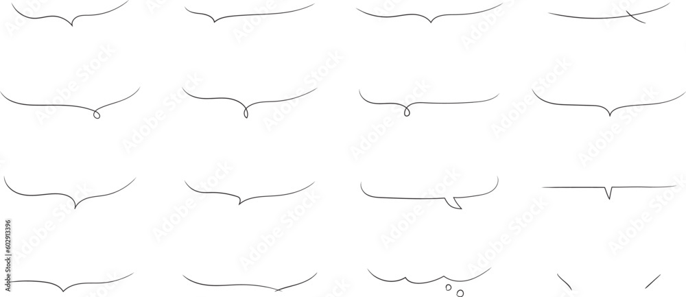 かわいい手書きの下線ふきだしセット 黒 白黒 Hand Drawn Speech Bubble Images black かわいい手書きの下線ふきだしセット 黒 白黒 Hand Drawn Speech Bubble Images black
