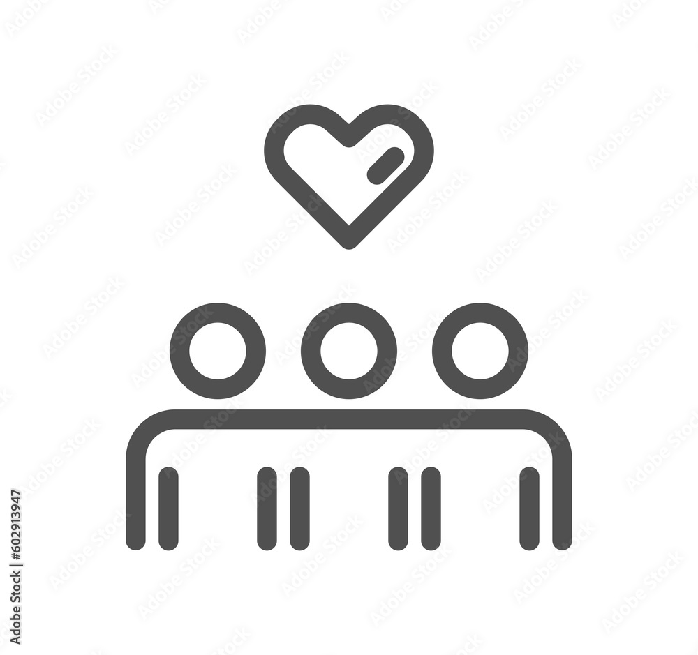 Friendship and love related icon outline and linear symbol. Friendship and love related icon outline and linear symbol.