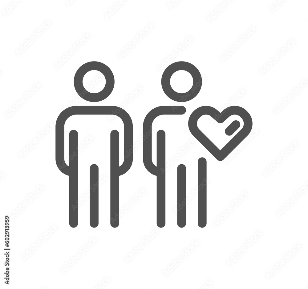 Friendship and love related icon outline and linear symbol. Friendship and love related icon outline and linear symbol.