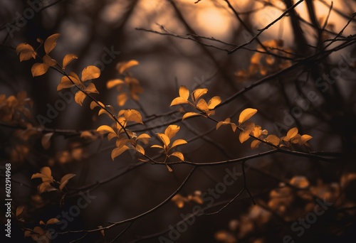 Dried branch with flower, Generative ai