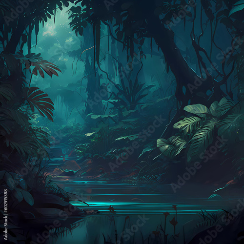 AI Artwork  Jungle  Dschungel Wallpaper 