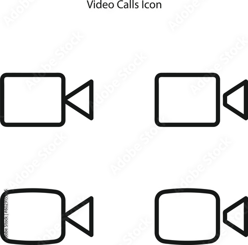 Video call icon logo design. Collections buttons of online video chat app, internet talk, call technology. Video conference vector design and illustration.