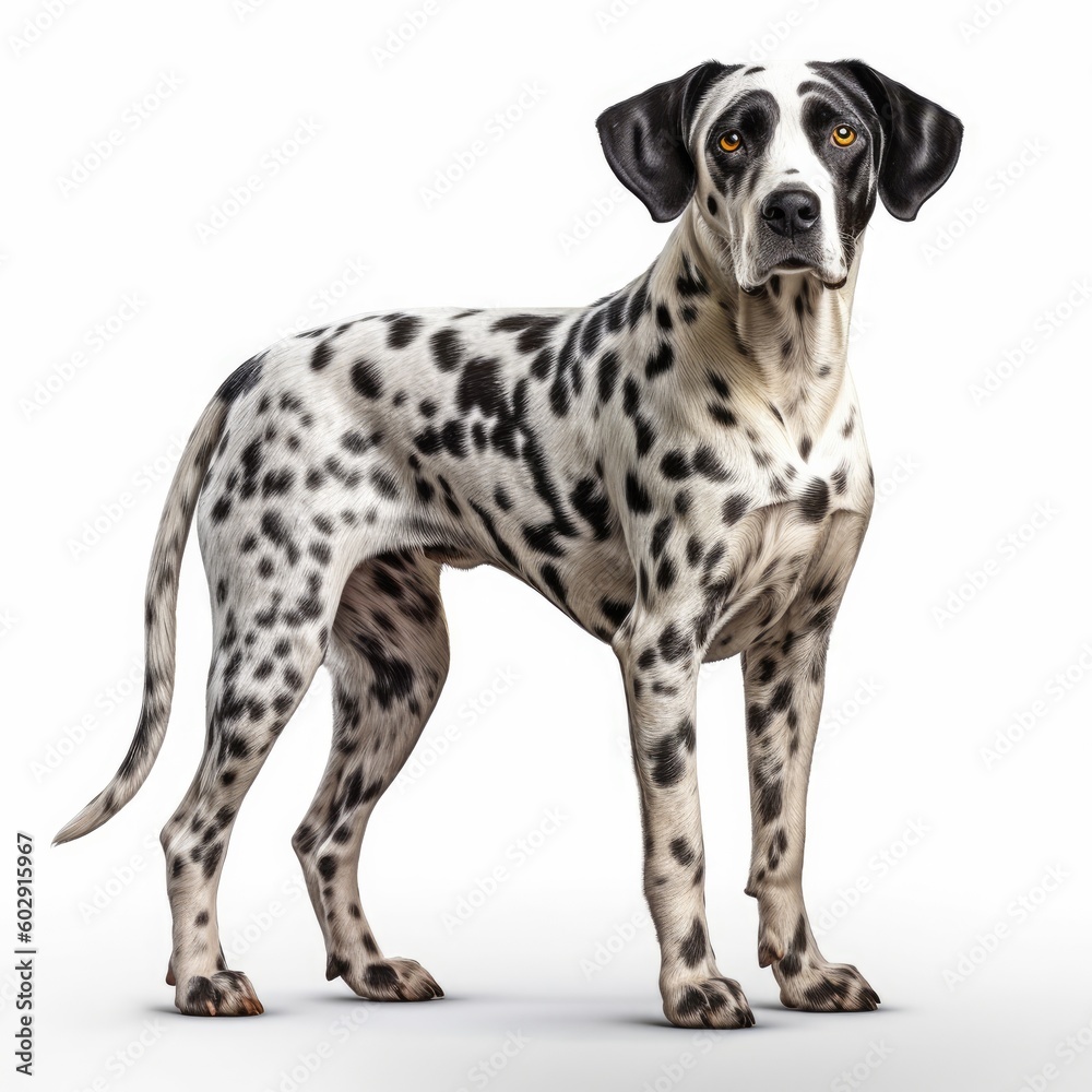 Dalmatian dog isolated on white background. with shadow. generative AI