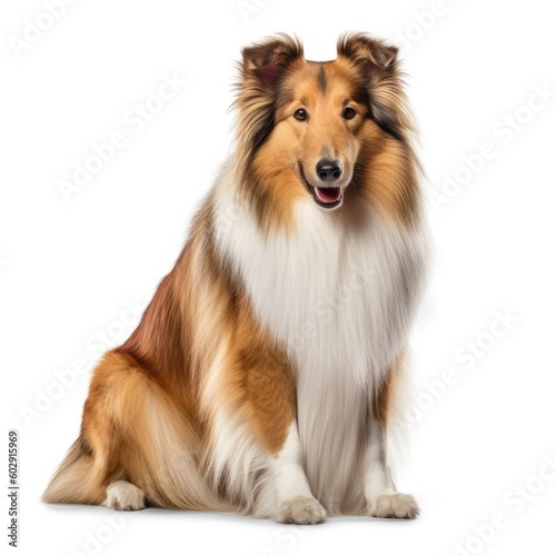 shetland sheedog isolated on white background. generative AI