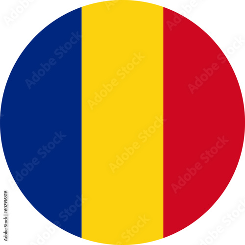 round Romanian national flag of Romania, Europe