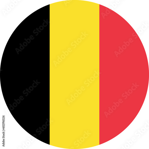 round Belgian national flag of Belgium, Europe