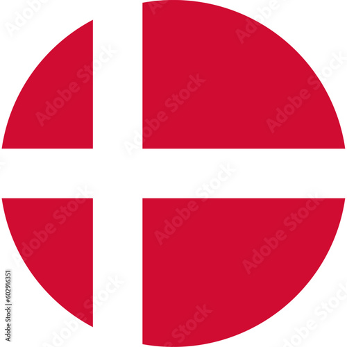 round Danish national flag of Denmark, Europe photo