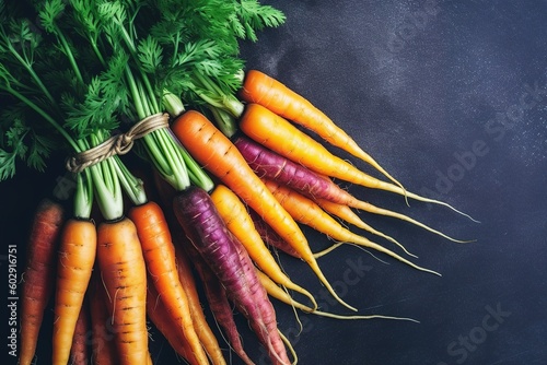 Carrot, healthy vegetable background, Generative ai