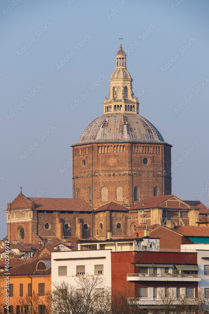 Duomo di Pavia (Pavia Cathedral) in Pavia at sunny day close up, Lombardy, italy.