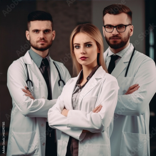 portrait of 3 doctors in white coats