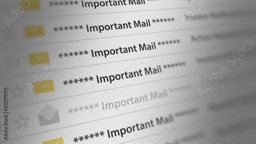 Animated Important E-Mail on Webmail. Seamless Loops
