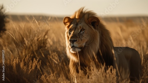 Lion in the sunset