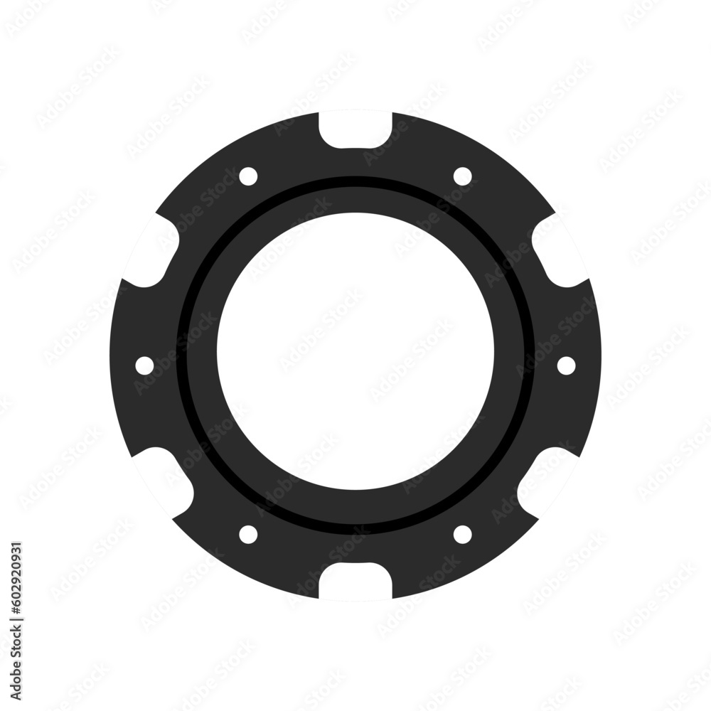 Black White Poker Chip Icon Isolated Vector Illustration Black White Poker Chip Icon Isolated Vector Illustration